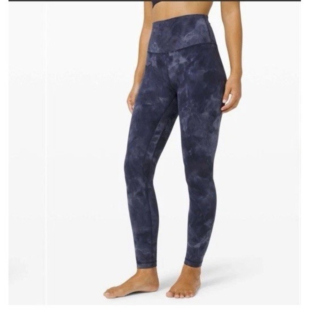 🍋EUC Lululemon Align Pant 25" Diamond DyeDiamond Dye Asphalt Grey True Navy 14